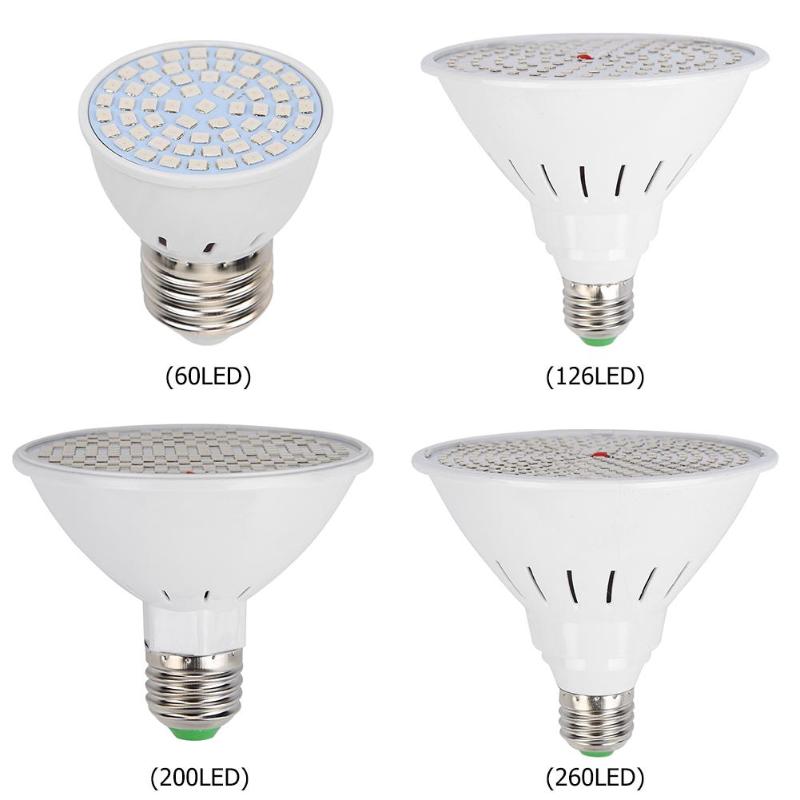 E27 60/126/200/260LED Grow Lamp for Indoor Vegetable Seedling Plant Growth