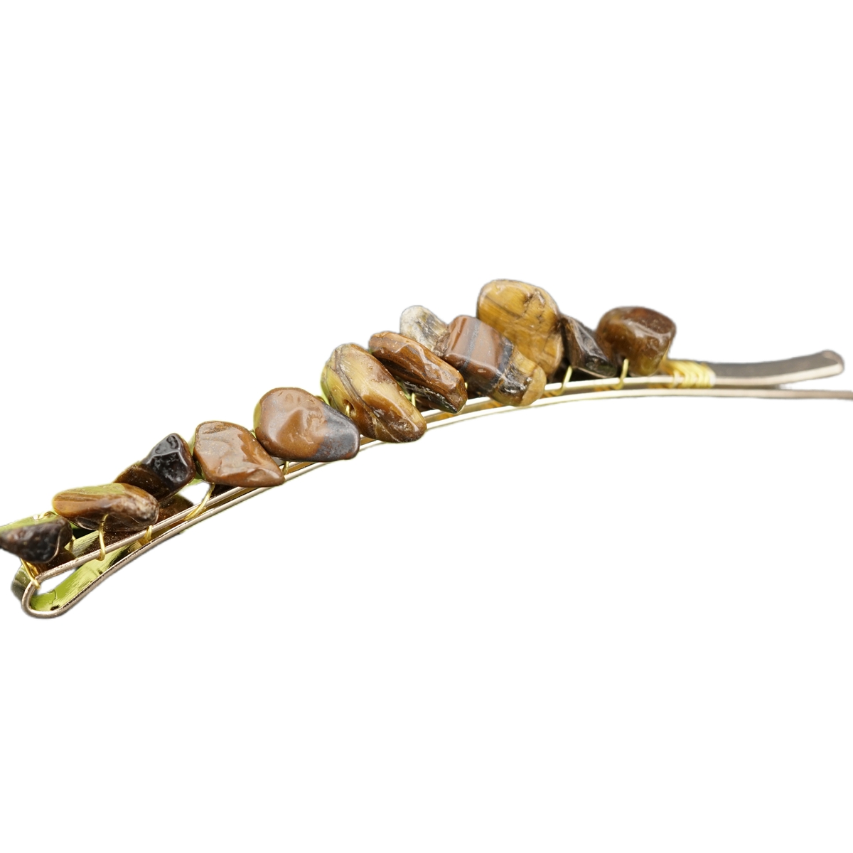 Women Hair Clip Pin Handmade Chip Gemstone Barrettes Hair Grips Accessories Crystal Bobby hairpin Girls Headwear: Dark Grey