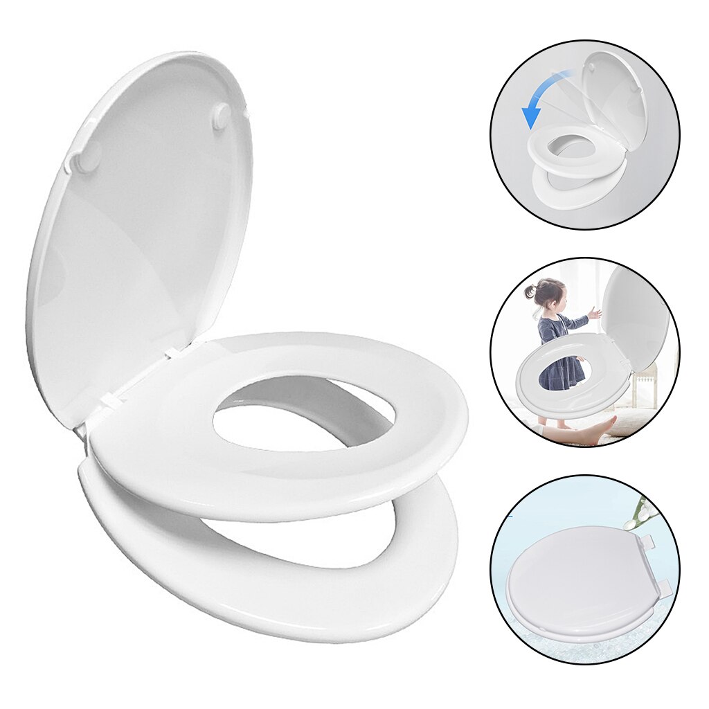 2 in 1 Toilet Seat with Built-in Training Seat for Toddlers & Adults