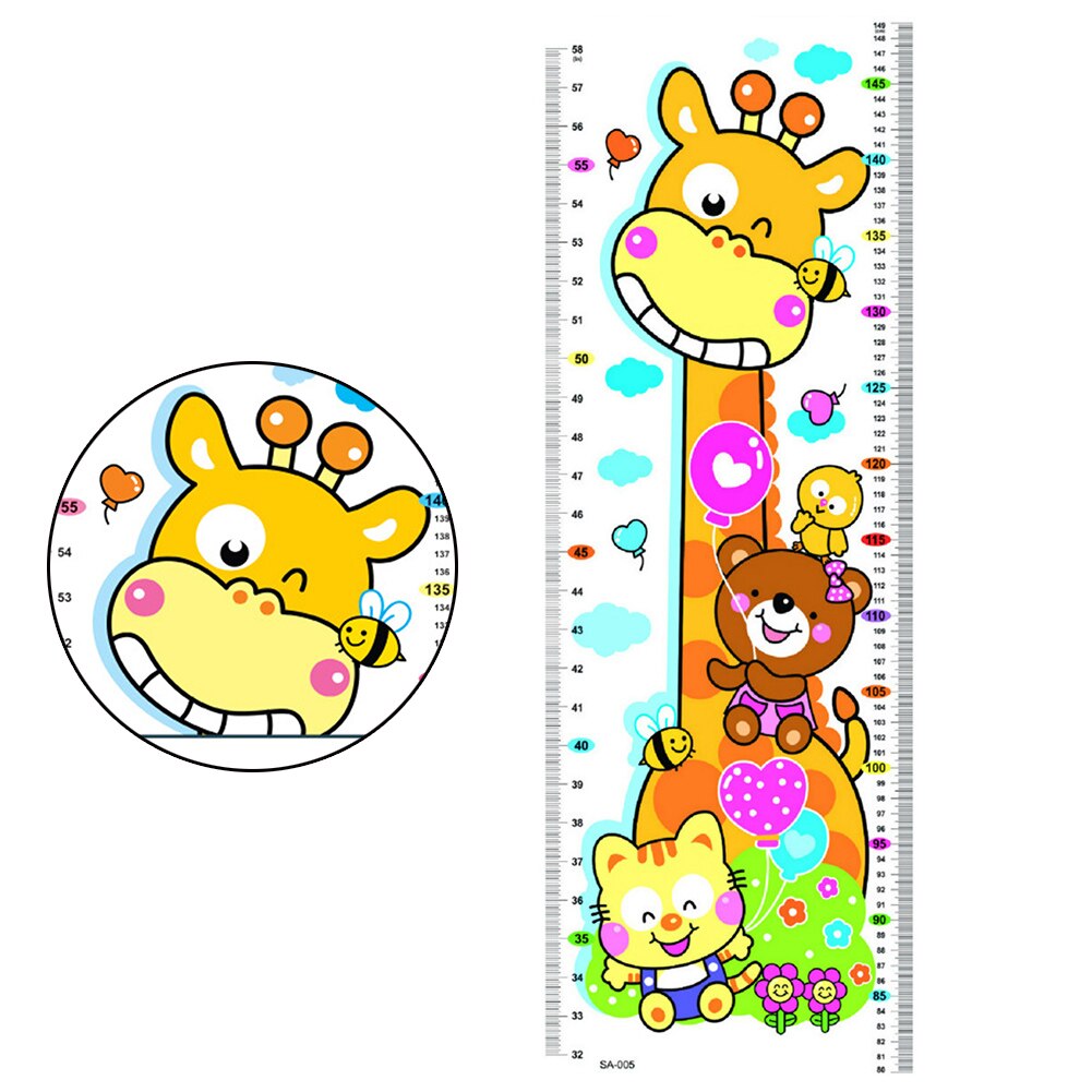 Funny Cartoon Growth Chart for Kids Bedroom Decorations Wall Stickers Diy Cartoon Home Decals Height Measure Mural Art