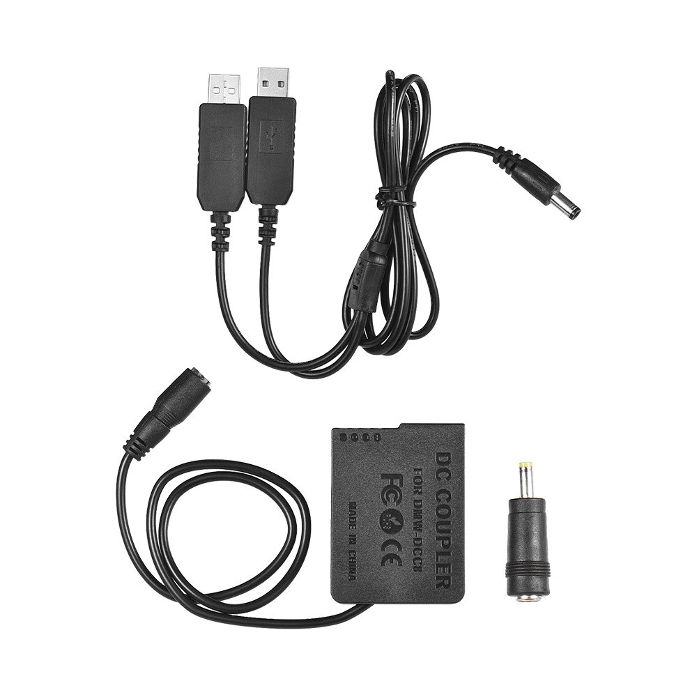 Andoer USB DMW-DCC8 DC Coupler USB Power Adapter Camera Charger Kit voor DMC-FZ200 DMC-FZ1000 DMC-GH2 DMC-G5 DMC-G6 G7