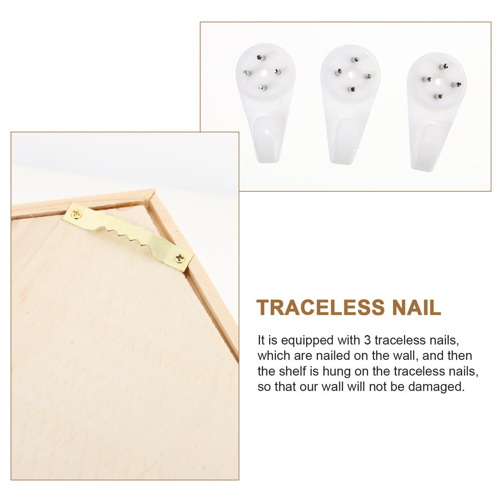 3Pcs Wall Mount Huishouden Opbergrek Huis Vorm Houten Display Plank