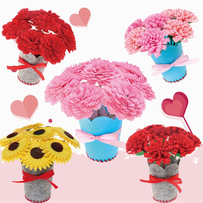 DIY hecho a mano flor artesanía de juguete niños-tejido manual de jardín de infancia Material paquete hogar decorativo ramo de flores