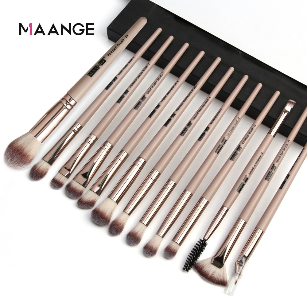 Maange 13 pçs pincéis de maquiagem conjunto profissional sombra fundação blush pó eyeliner eyelash lábio compõem escova cosméticos ferramenta
