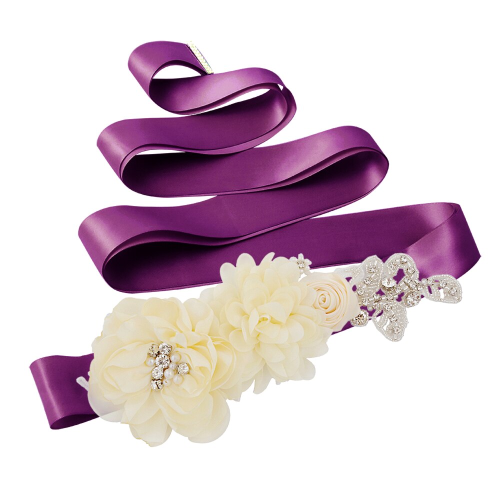Trixy s260 flor cinto de noiva para vestido formal cinto rosa cinto de noiva para vestidos novo estilo cinto de casamento fantasia feminina cintos: purple