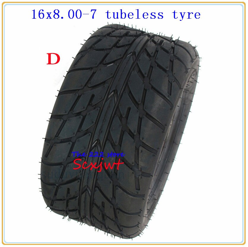16 x 8-7 (200/55-7)  kart bildeler 7 tommer atv dekk 16 x 8.00-7 16 * 8-7 motorvei dekk terreng dekk slitesterke hjul dekk