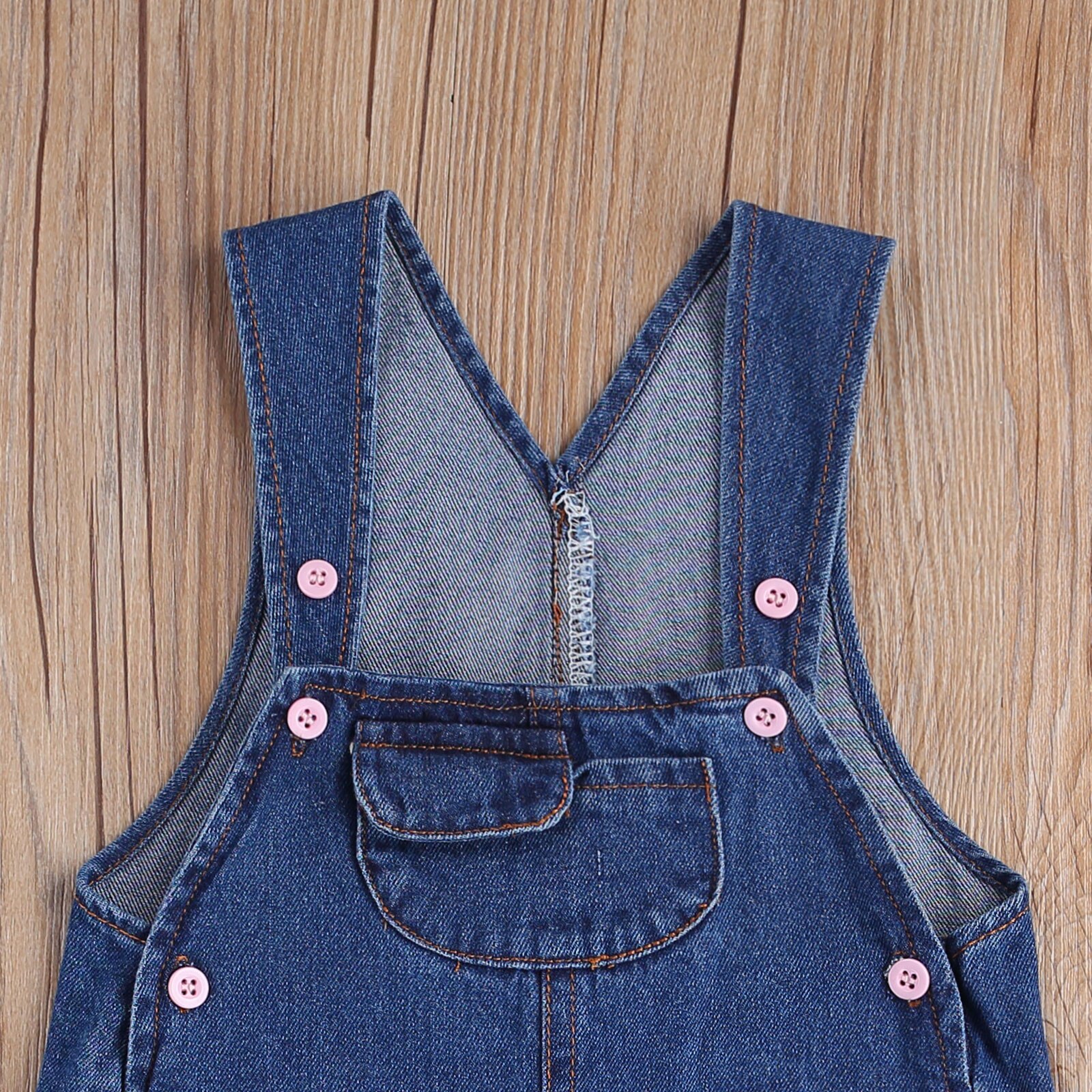 Citgeett Spring Autumn 0-12M Todder Baby Boy Girl Hearts Print Denim Suspender Pants Pockets Jeans Buttons Trousers 2 Colors