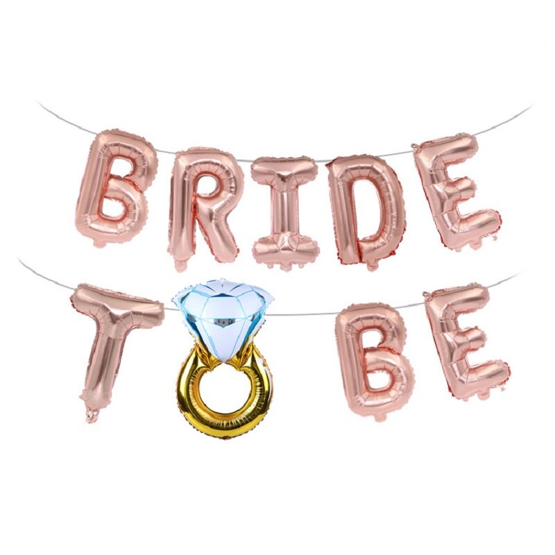 1 Set 16 inch Silver/Gold/Rose Gold" BRIDE TO BE""BRIDE" Letter Foil Balloons 3styles For Choose Wedding Party Decoration: Rose gold