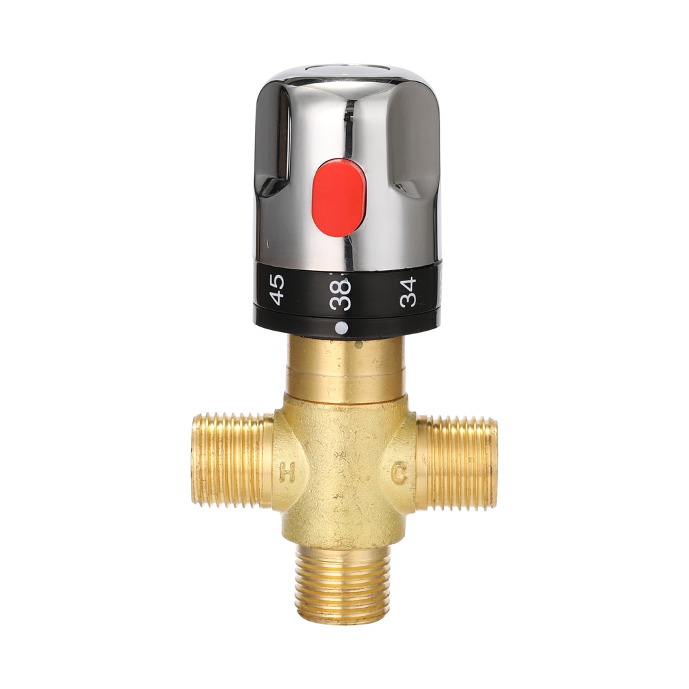 Adjustable Bathroom Brass Thermostatic Mixing Valve /Cold Water Mixing Temperature Control Valve For Home Water Heater
