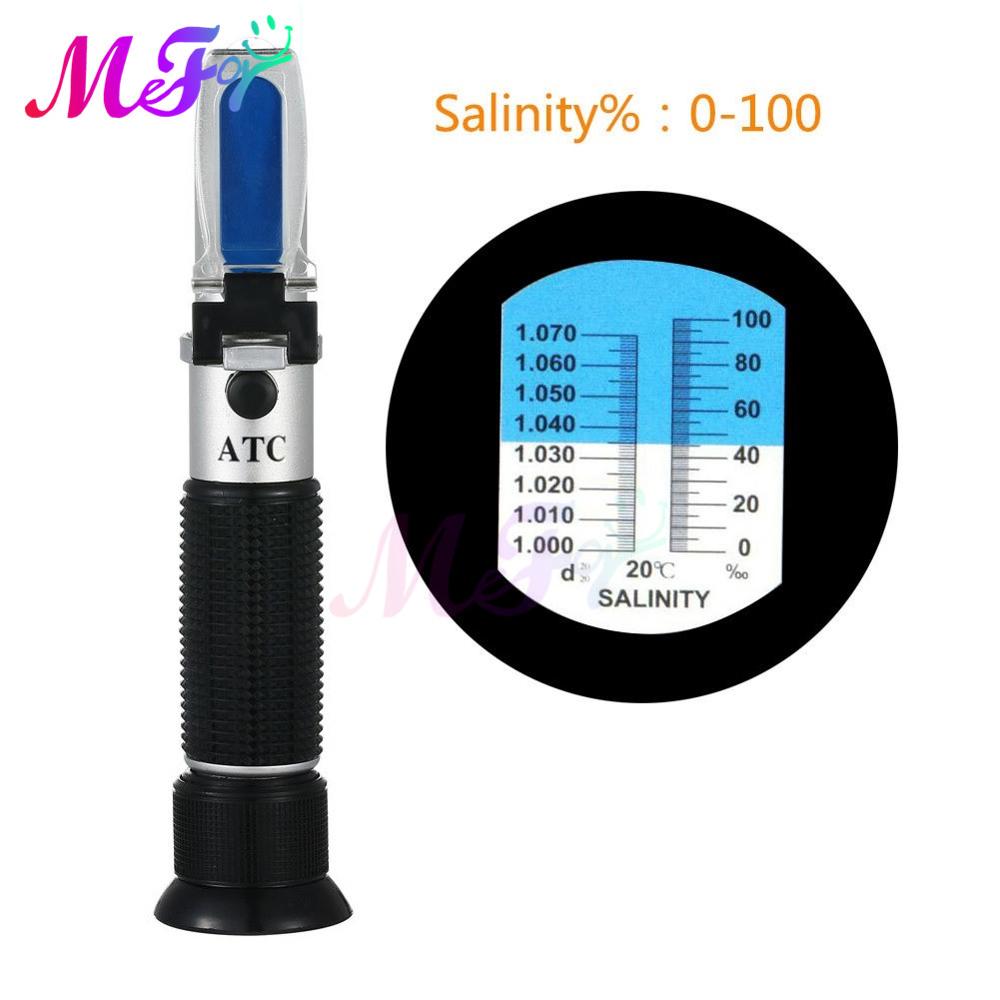 Handheld Refractometer 0-100% 0-28% Sea Water Salinity Concentration Meter Hydrometer Optical Salinity Tester Tool: 0-100