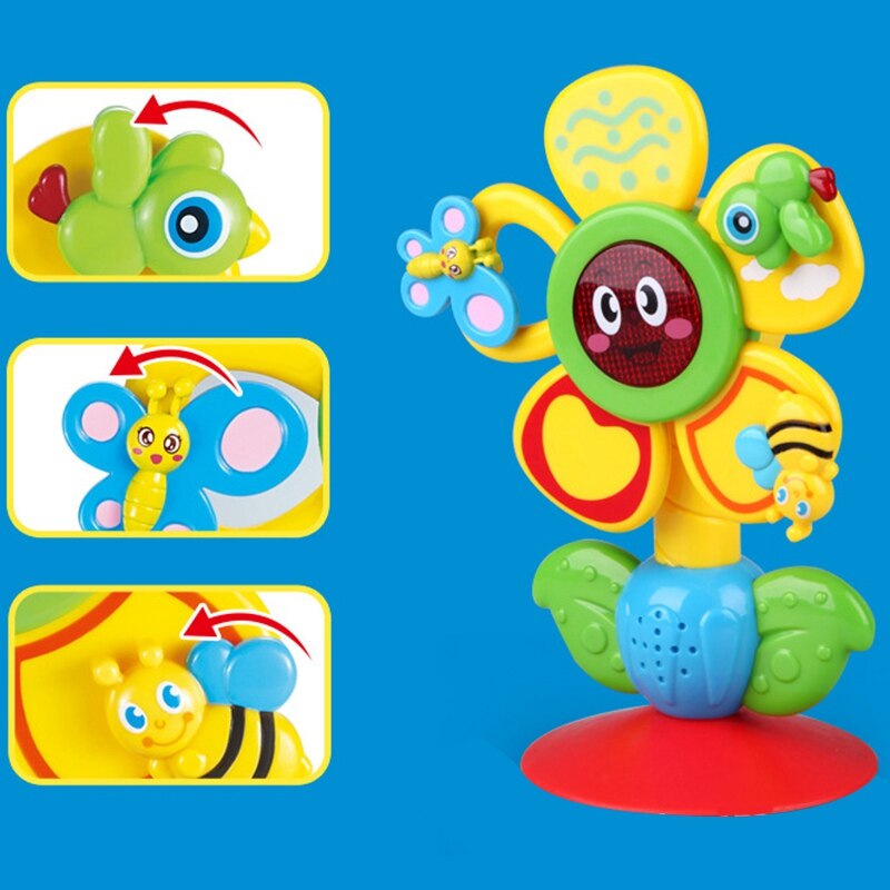 Rotating Ferris Wheel Table Tricolor Suckers Toy Newborns Early Educational Baby Rattle Toys 0-12 Months