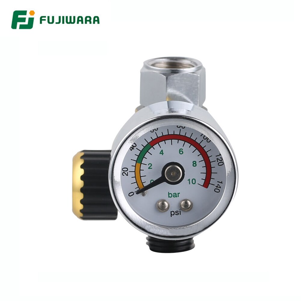 FUJIWARA Spray Gun Barometer Regulator Valve Environmental Protection Pressure Gauge Air Inlet G1/4 Air Outlet G1/4