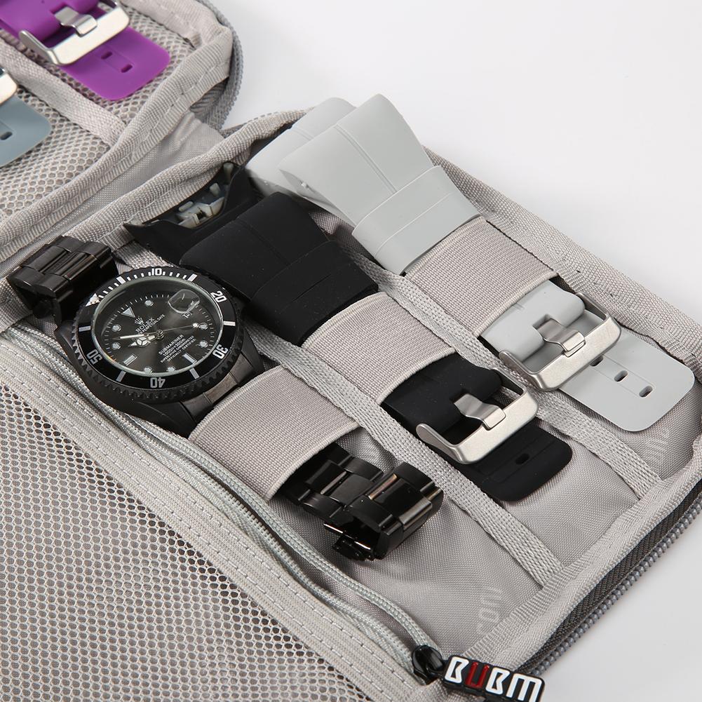 Multifunctionele Draagbare Horloge Band Organisator Horloge Band Doos Opbergtas Horlogeband Houder Horloge Travel Case Grijs Zwart Kleuren