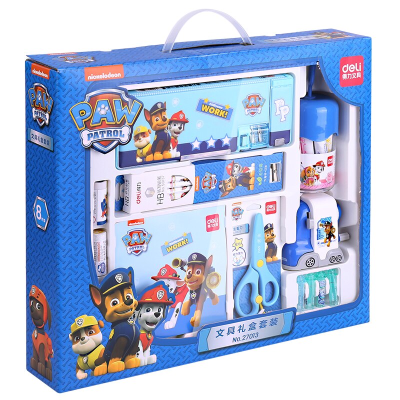 Deli 27013 Student Kinderen Briefpapier Set Grote Set Voor Kinderen Met Puntenslijper Gum Cap Krijt