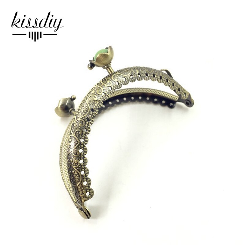 KISSDIY 20pcs/10pcs 8.5CM Lotus head Bag Kiss Clasp Bronze Semicircle Metal Coining Pattern Purse Frame DIY Bag Sewing Acces