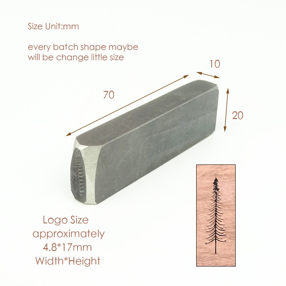 Spruce Tree stamp 4.8x17mm,DIY Bracelet/jewelry symbols steel stamp