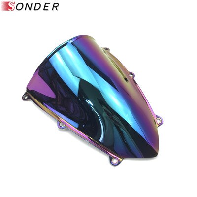 Parabrisas de doble burbuja para coche, accesorio para Honda CBR 600, 2007, 600RR, F5, CBR600RR, CBR600 RR, 07, 08, 09, 10, 11, 12: Iridium