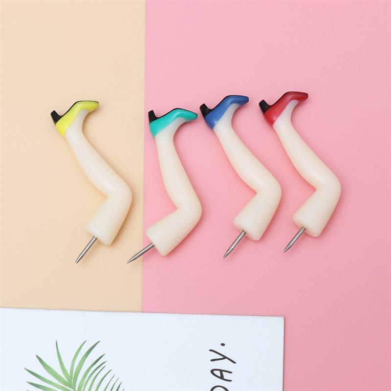 4pcs Long Leg Shape Push Pin Practical Thumbtack Decorative Wall Nails Map Tacks for School Office Supplies Pushpin