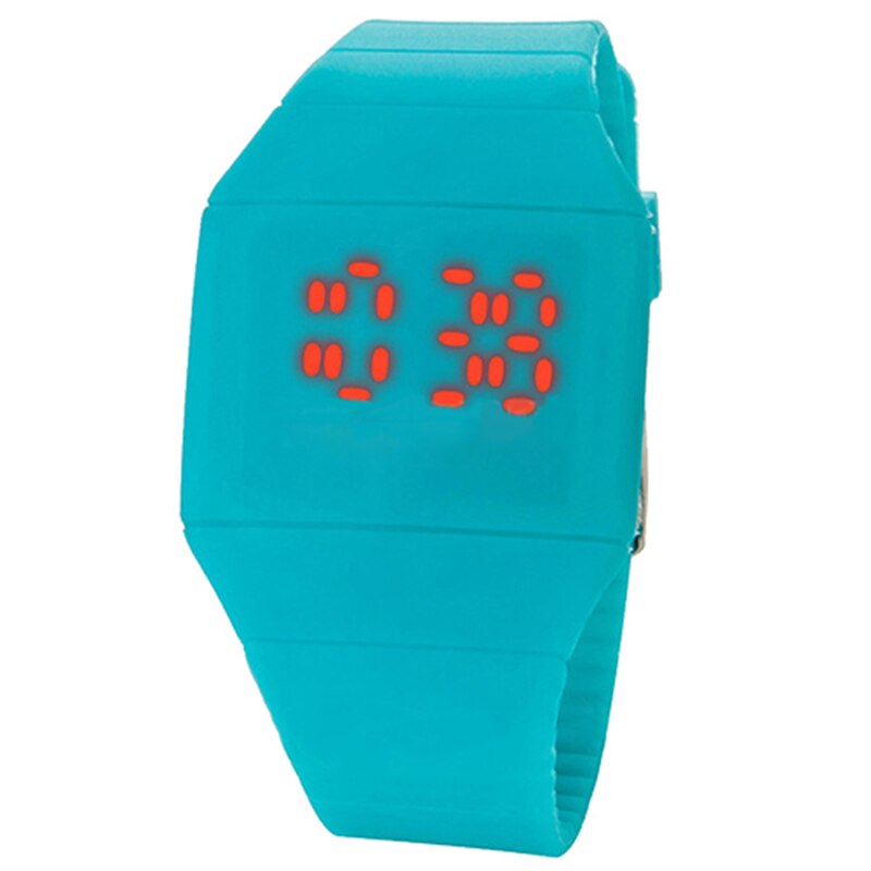 Male Casual LED Finger Screen Watches Men's Digital Clock Man Silicone Wrist Watch Clock Hodinky Ceasuri Relogio Masculino: Light Blue