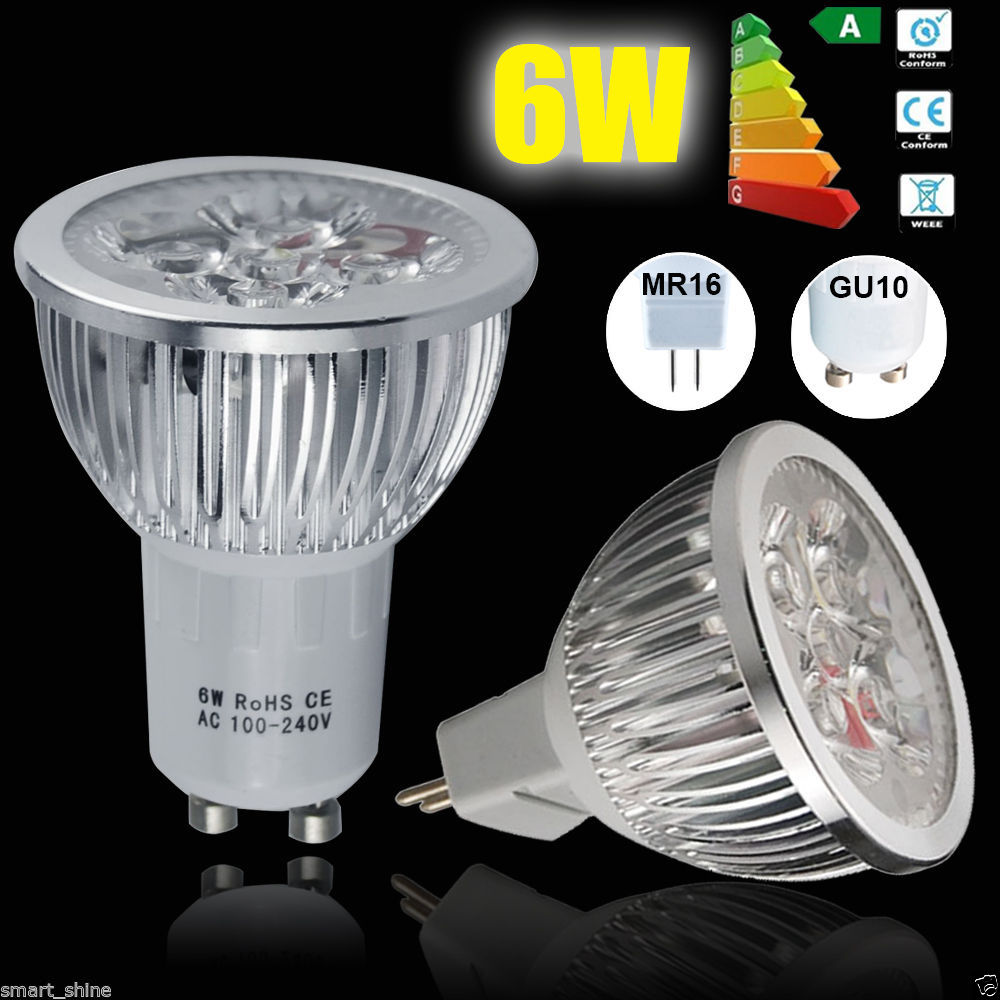2 stks Super heldere LED Lamp LED Spotlight 6 W Bombillas MR16 Led-lampen Spotlight Lampen DC 12 V Warme Dag wit