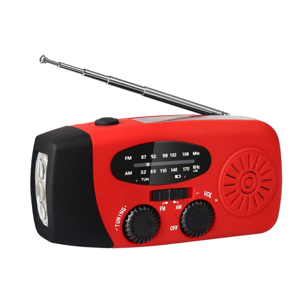 Multifunctionele Hand Radio Solar Crank Dynamo Powered Am/Fm/Noaa Weather Radio Gebruik Emergency Led Zaklamp Power Bank 1000mA: C 1200Mah