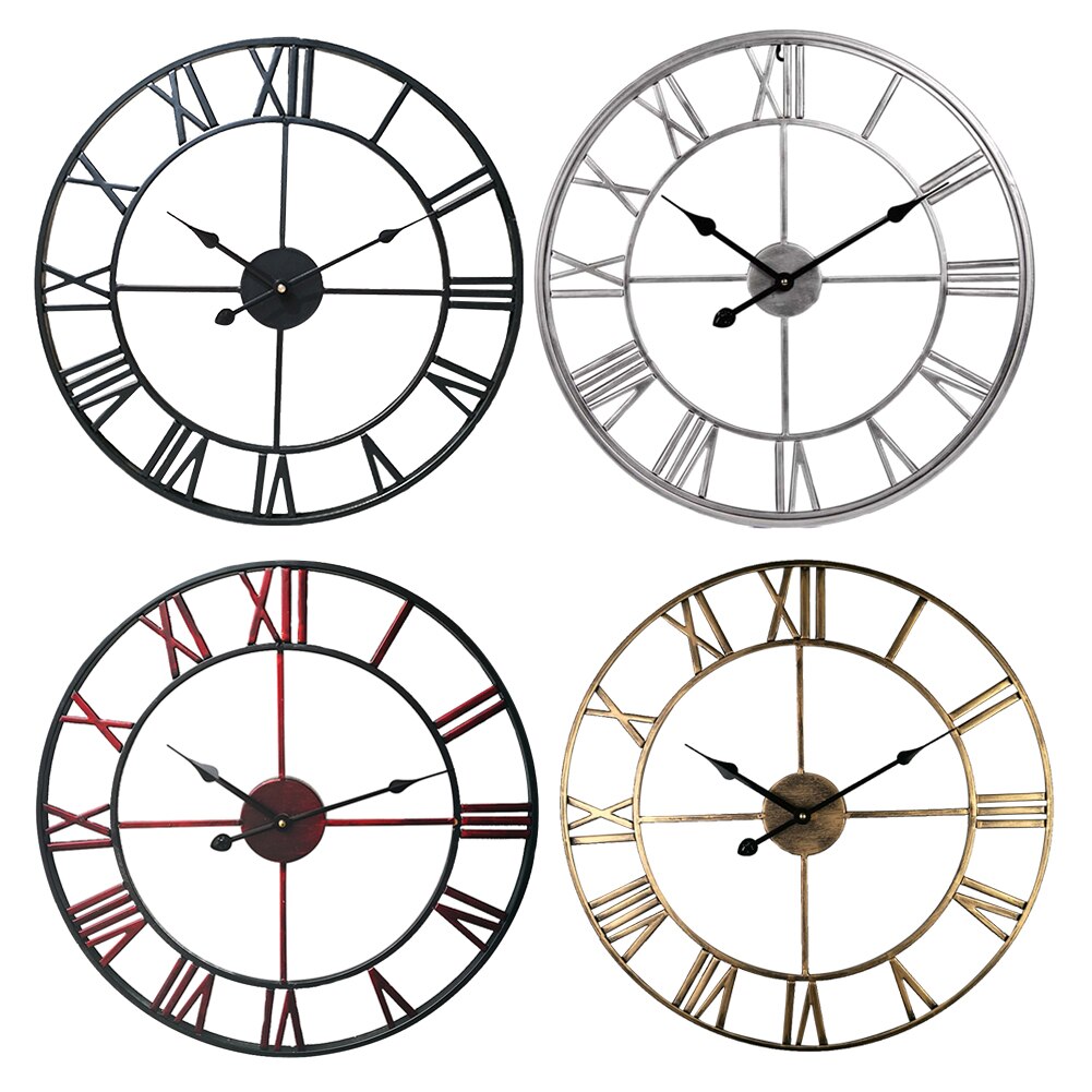 Atmospheric simple retro metal wrought iron clock wall clock modern living room cafe quiet decoration quartz clock