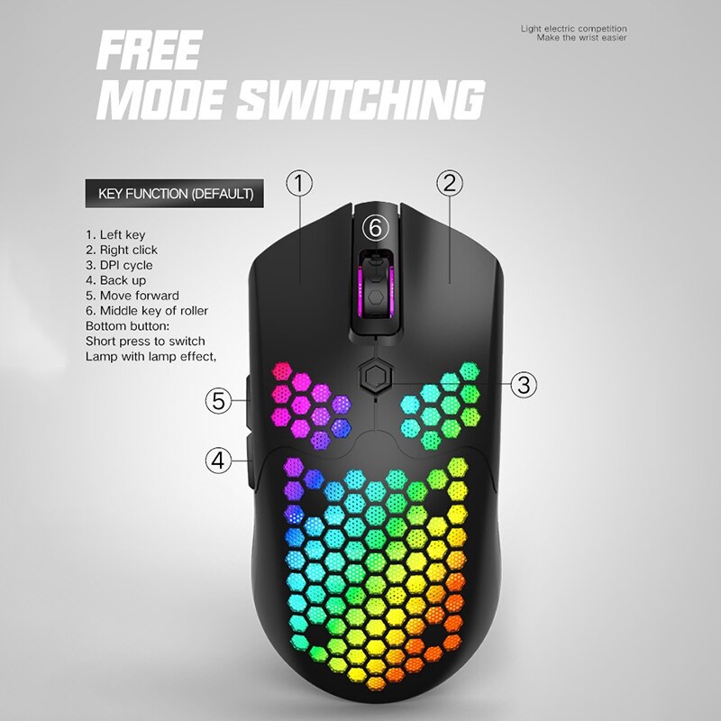 Ziyou Lang X2 Wireless Mouse Rgb Dual Mode Game Mechanical 2000Dpi Optical Sensor Lightweight Pc Notebook Mouse