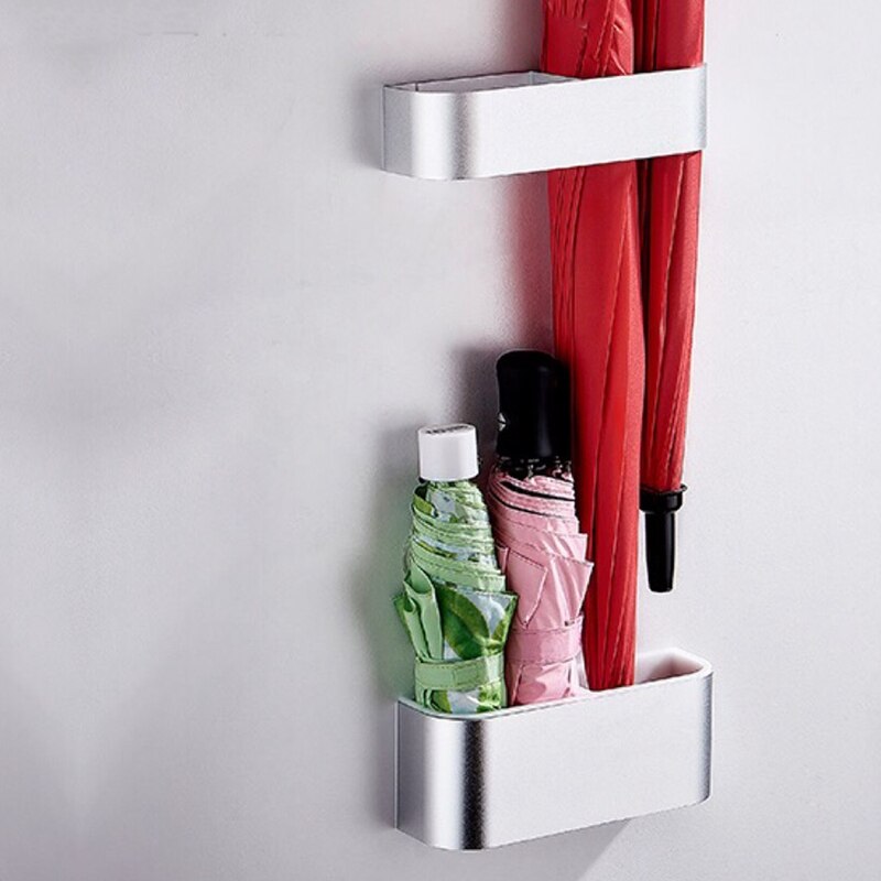 Witte paraplubak van donker hout, origineel modern design