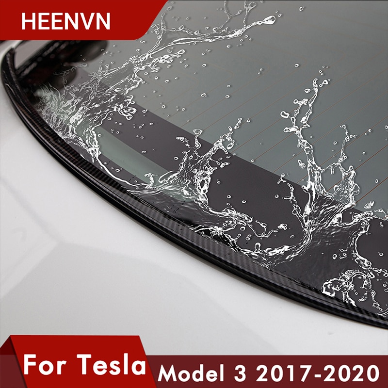 Heenvn Model3 Waterkerende Wing Voor Tesla Model 3 Spoiler Carbon Fiber Abs Kofferbak Spoiler Cover Model Er Accessoires