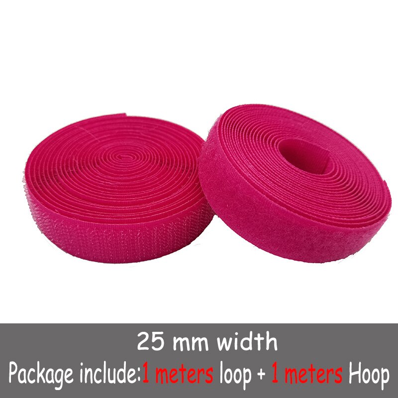 25mm colour fastener tape hooks and loops sewing Accessories tape strap for shoe repair clothing DIR 1m hook + 1m loop: Color 11