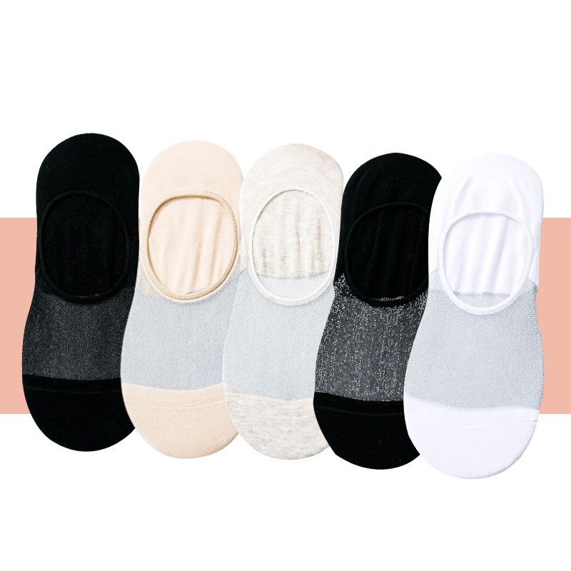 rainbow stripe Transparent Silk Socks Women Ultra-thin spring summer socks style Japan Glass fiber Invisible socks