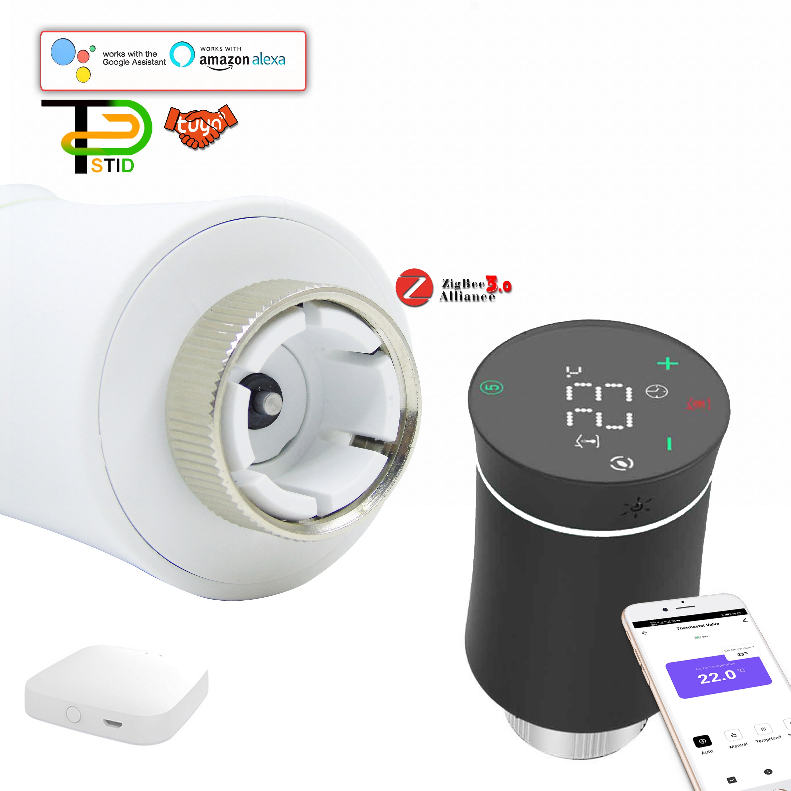 Batteria 3.0V TUYA TRV Zigbee termostato valvola intelligente per riscaldamento a pavimento collettore gateway funziona con Alexa Google casa