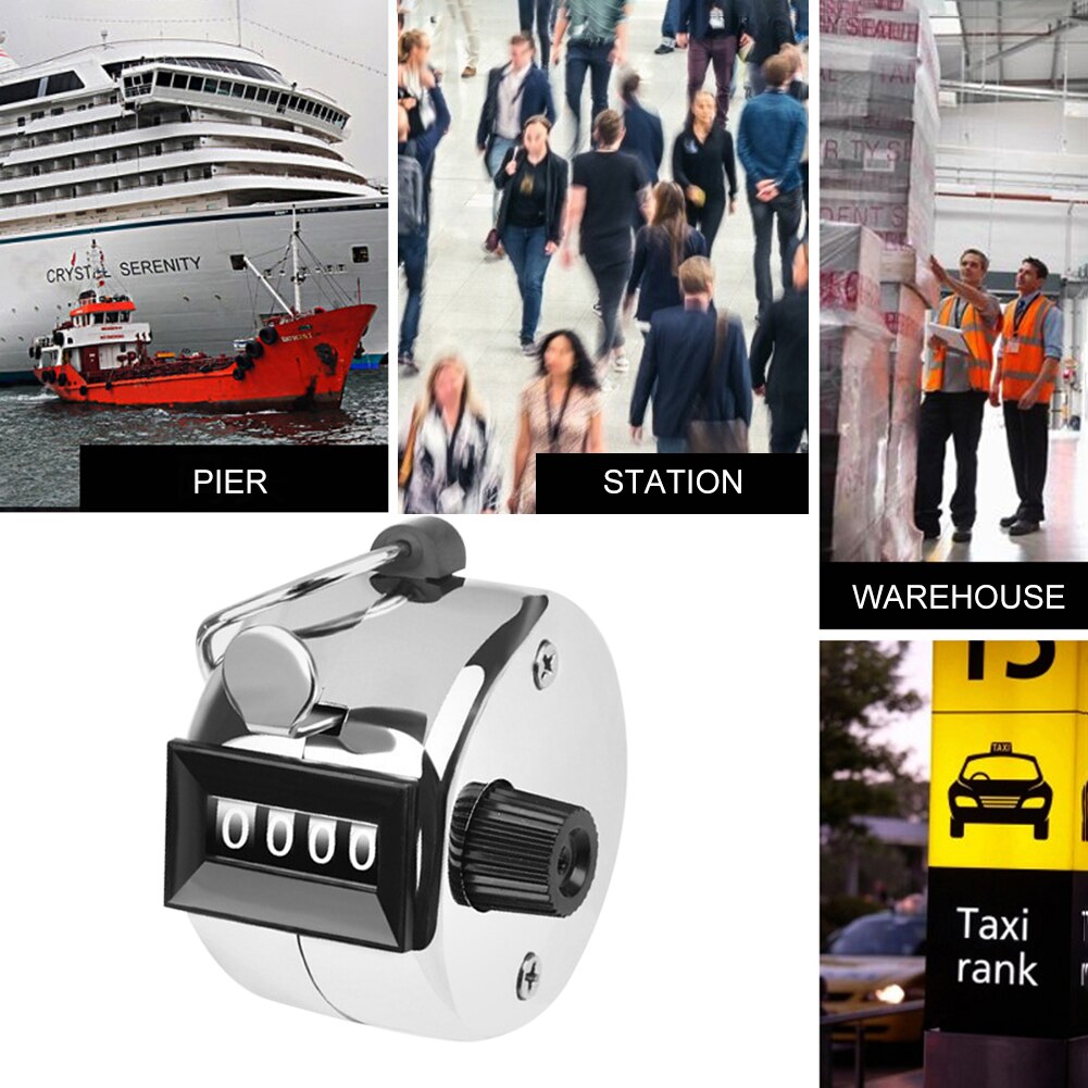 4 Digit Number Mini Hand Held Tally Counter Manual Counting Golf Clicker Small Mechanical Training Timer Counter Tools