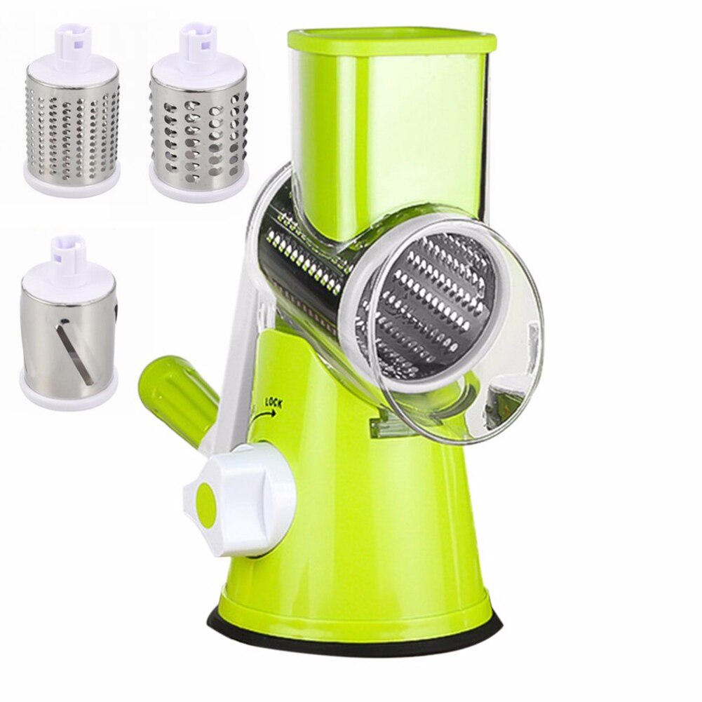 Gadgets Manual Rotary Cheese Grater Vegetable Slicer Fruit Cutter Cheese Shredder Rotary Drum Grater With 3 Rotary Cutters