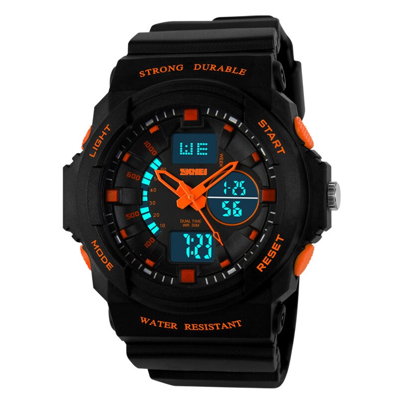 Kids Watches Sports Quartz Children Digital Watch Relojes SKMEI Brand Outdoor Quartz-Watches Boys Wristwatches: 0955 men orange