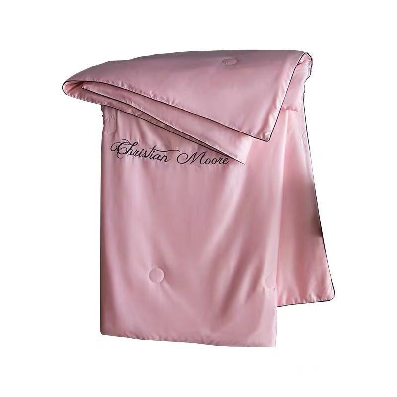 Été Tencel nu dormir été cool couette couleur unie broderie climatisation couette simple double mince couette LB63015