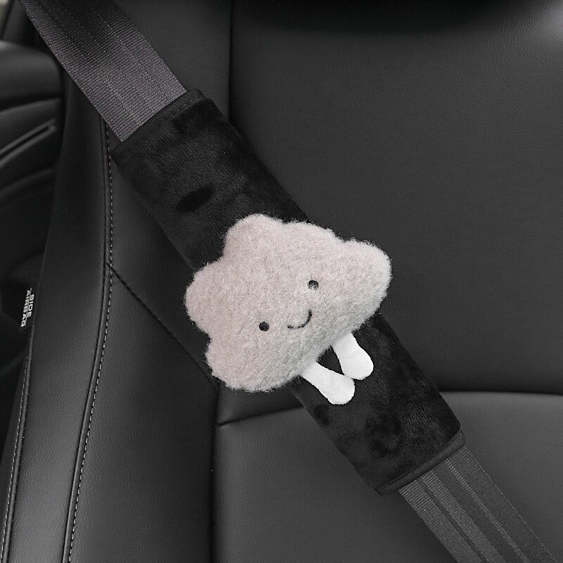 1PC Cute Cartoon Car Seat Belt Cover Shoulder Strap Harness Cushion Children Kids Seatbelt Shoulder Pad Auto Neck Support: gery Cloud