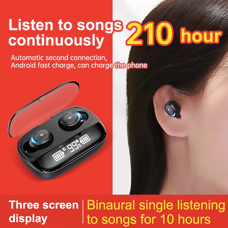 U8 TWS Bluetooth 5.0 Écouteurs Sans Fil Casque 9D Stéréo Sport Étanche Écouteurs Casques Avec Micro et Batterie Externe