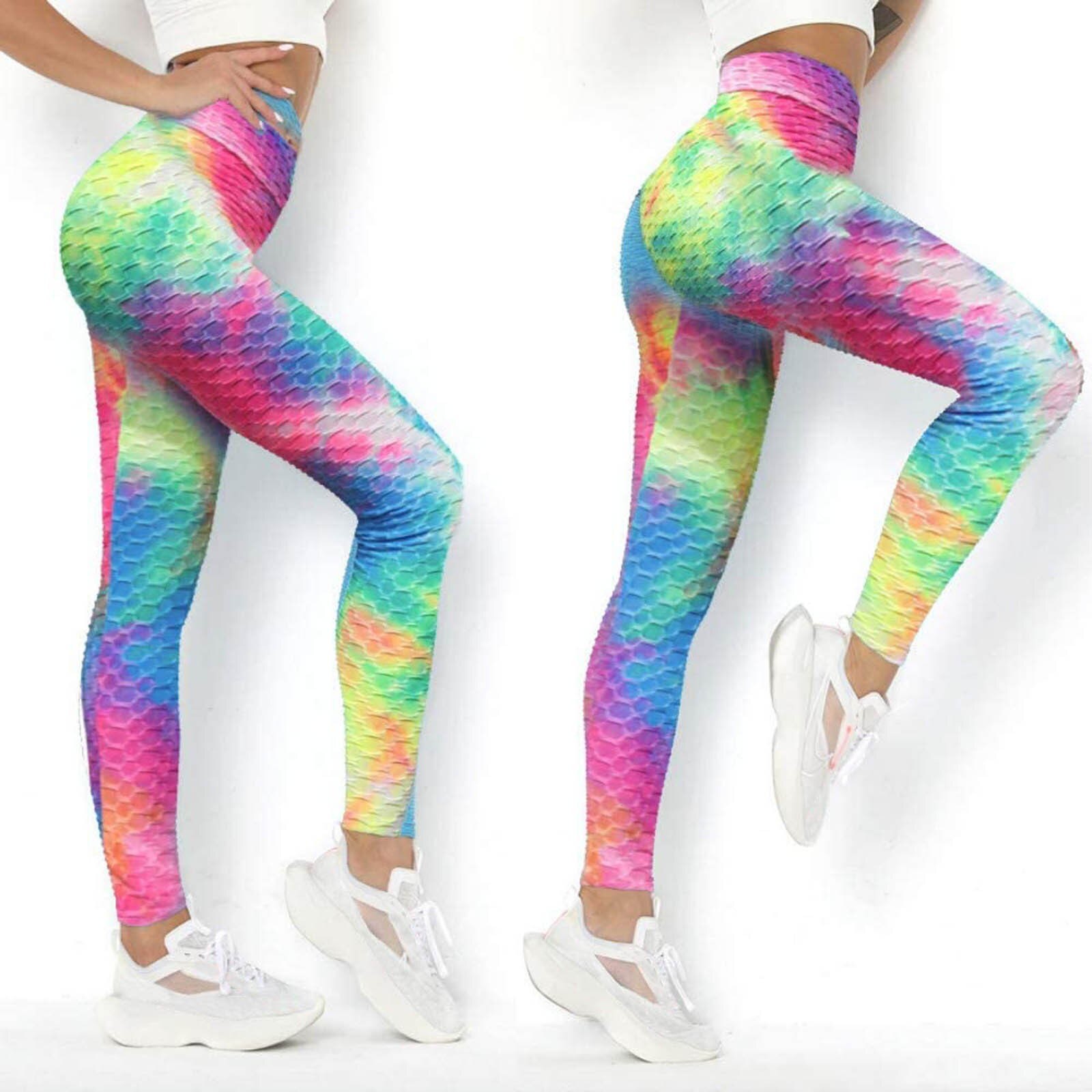 Pantaloni da Yoga per il controllo della palestra a vita alta con cuciture a colori Leggings Capris tasche laterali allenamento allenamento pantaloni sportivi ritagliati elasticizzati