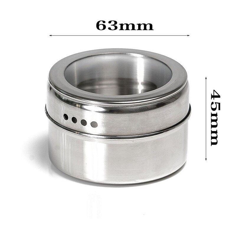 6/9 stk magnetisk krydderihylde i rustfrit stål med justerbar metalstativ, der holder krydderier tørrede urter køkkenredskaber