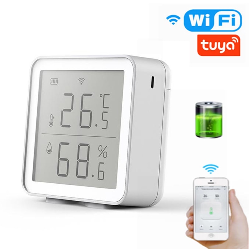 Tuya WIFI Temperature And Humidity Sensor With LCD Screen Indoor Temperature And Humidity Abnormal Sensor Smart Home