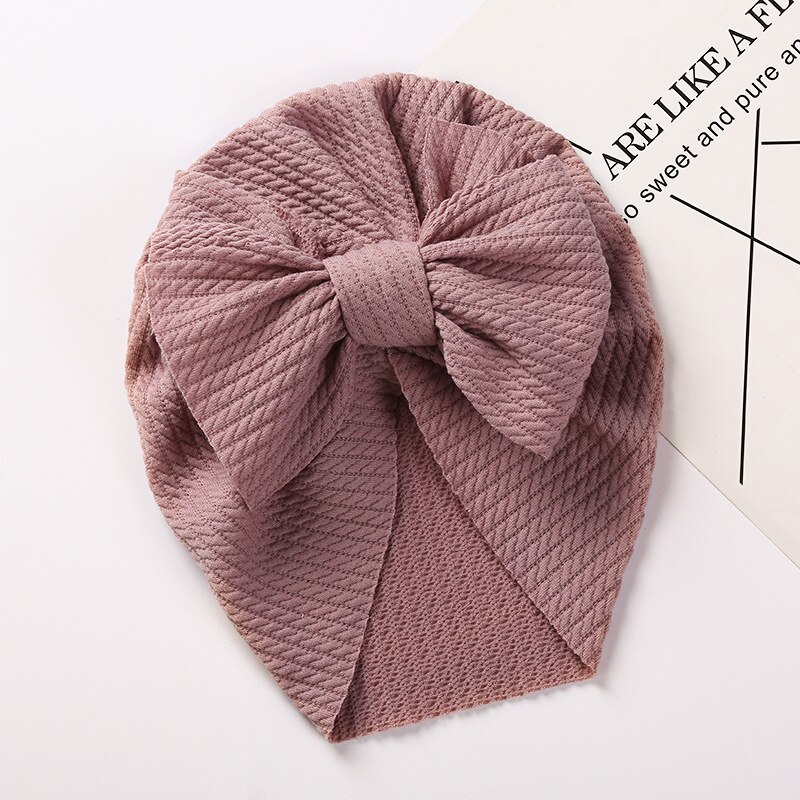 Wafel Tulband Hoed Baby Knoop Boog Hoofdband Baby Zachte Elastische Hoofd Wraps Kids Meisjes Bonnet Mutsen Cap Pasgeboren Hoofddeksels: 5
