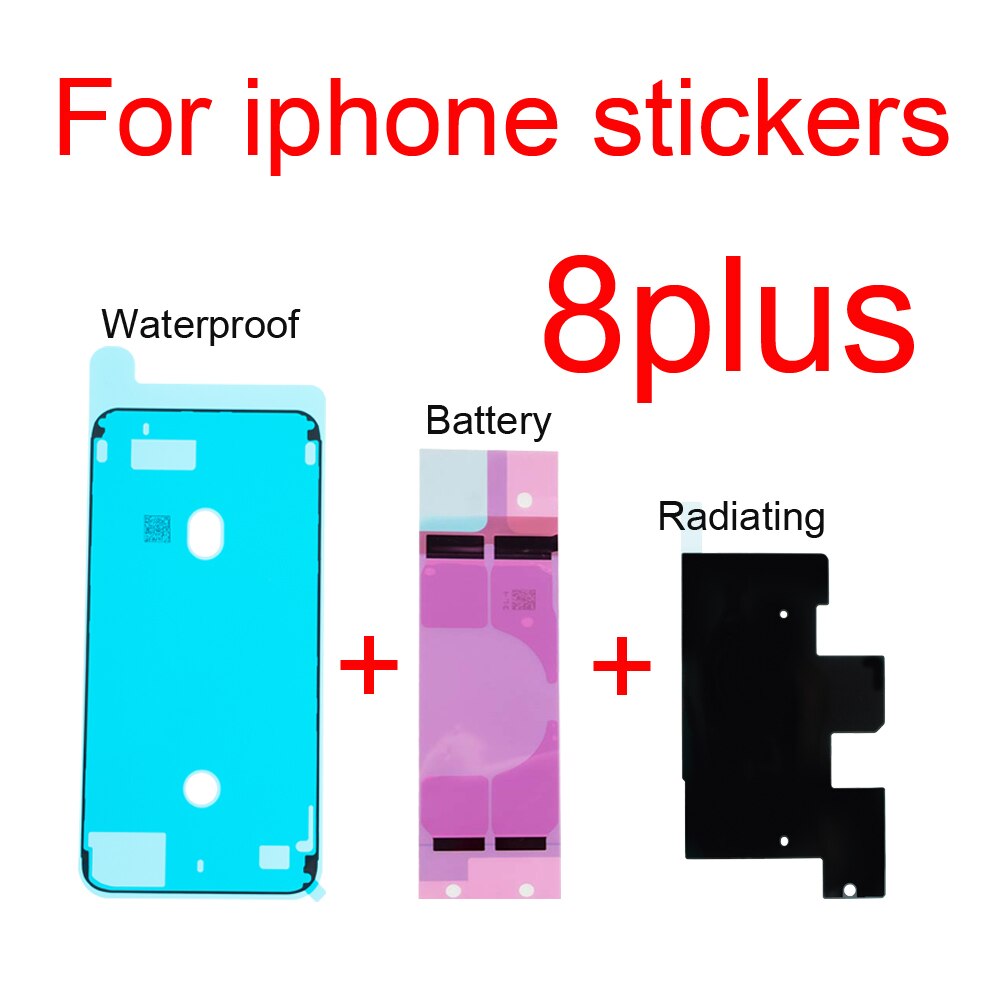 Ett set batteri + vattentätt + utstrålande klistermärken för iphone 6s 7 8 4.7 "& 6s 7 8 plus 5.5 " limreservdelar: 8 plus 3 st ett set