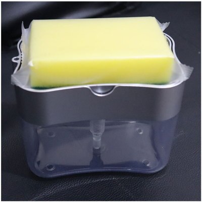 Diskbänk svamp dispensering tvål dispenser kök disktvål till vätska patron press vätskematare: Vit