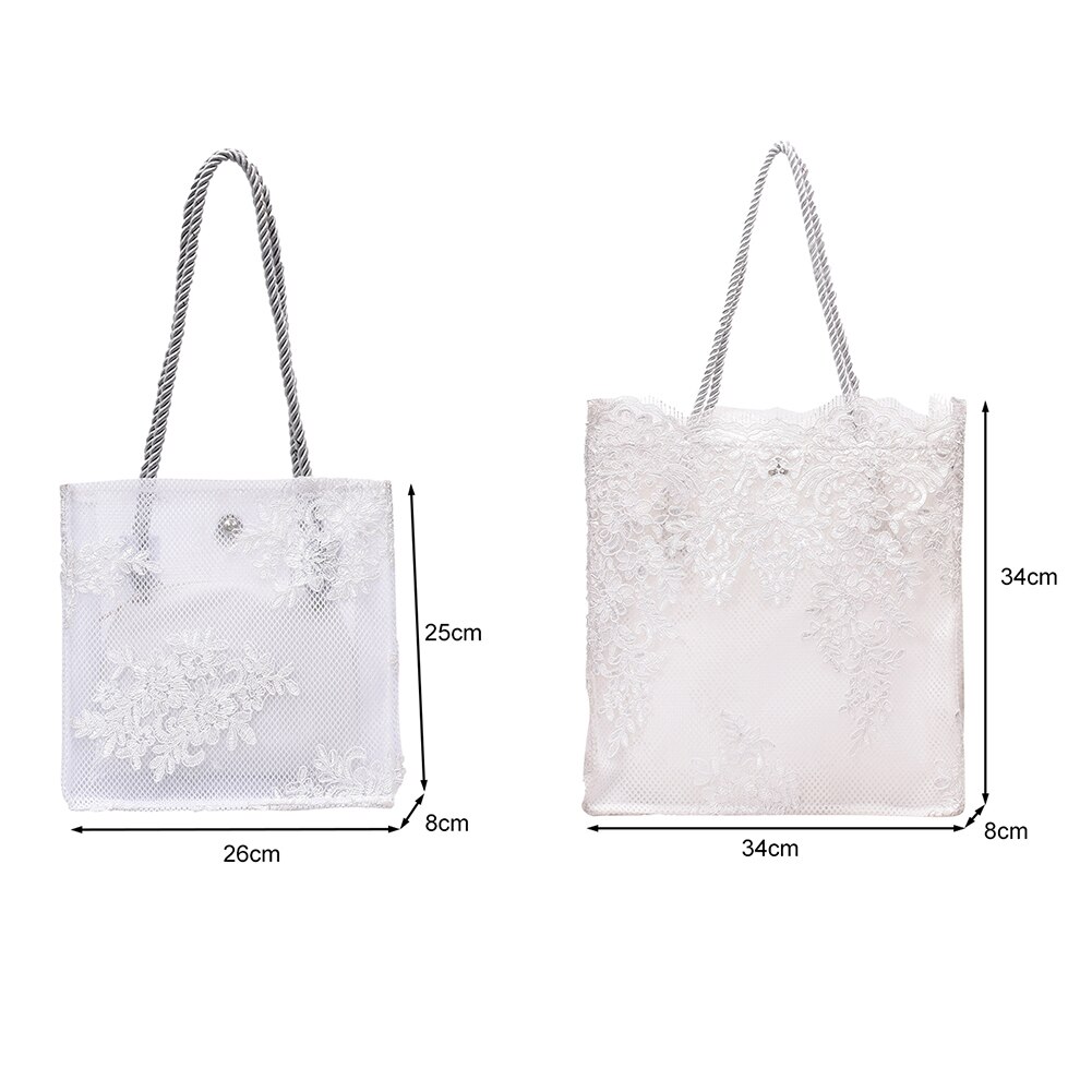 Modische Frauen Spitze Schulter Tasche Weibliche Nylon Tote Geldbörse Strand Handtaschen Damen Schulter Tasche Handtaschen