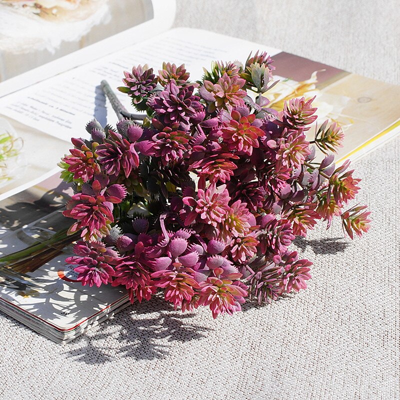 28 Hoofden Succulent Greens Boeket Flores Plastic Kunstmatige Bladeren Decoratie Nep Planten Tuin Room Decor: E