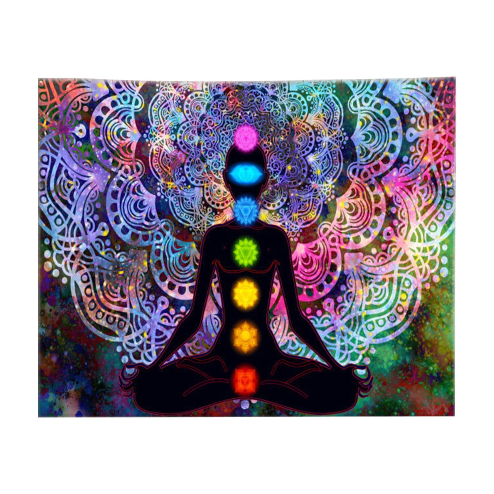 Spirituele Balkon Yoga Meditatie Achtergrond Mandala Gedrukt Home Decor Opknoping Deken Wandtapijt Zeven Chakra Divider