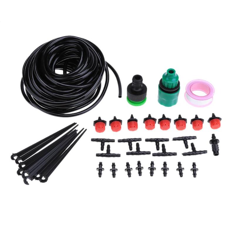 5M Diy Mini riego por goteo automático planta de sistema riego jardín Kits de mangueras con gotero ajustable inteligente controlador trajes: Default Title