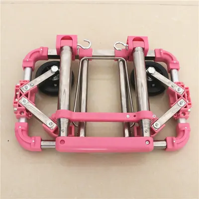 Equipaje de acero inoxidable plegable completo, capacidad de carga de 30kg, equipaje, maleta con ruedas fácil de llevar, mochilas escolares, carritos de compras: Castaño