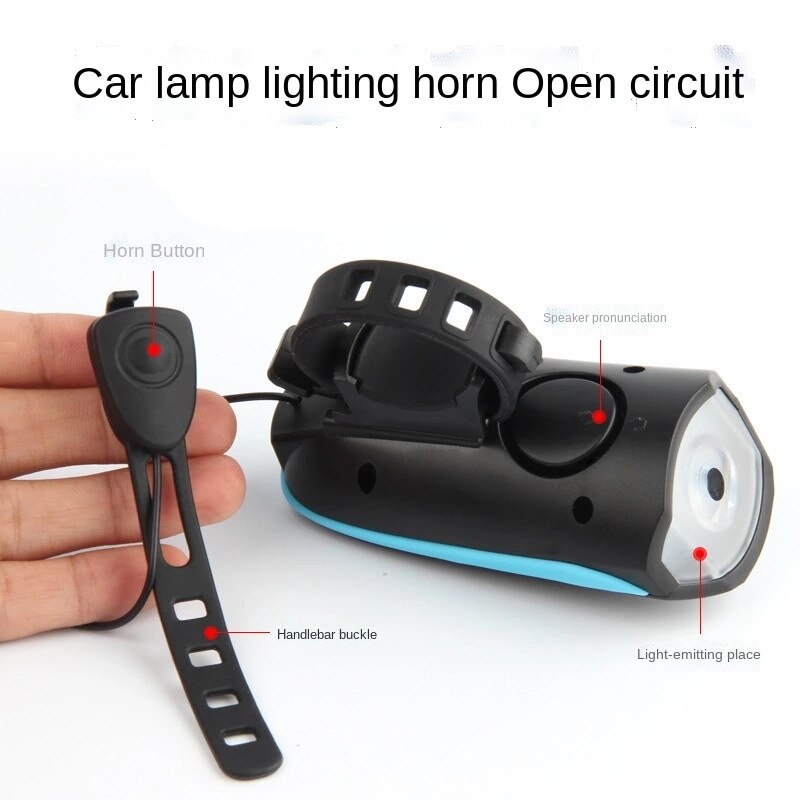 Luz de bicicleta con bocina de carga, faro electrónico para bicicleta de montaña, campana para conducción al aire libre, accesorios para Faro de bicicleta
